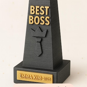 Executive Crown Tower™ — Personalized Best Boss Trophy & Desk Award ...