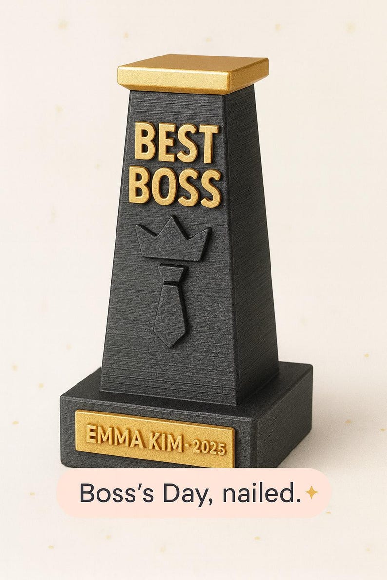 Executive Crown Tower™ — Personalized Best Boss Trophy & Desk Award ...