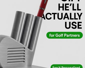 Personalized Golf Iron Pen Holder – Custom Name Desk Organizer for Boyfriend/Husband, Golf Gift for Him,  Office Decor, Golf Pen Stand