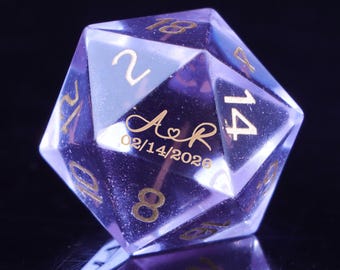 Personalised Wedding Dice, Stone Dice Set, Dnd Dice Set, Dnd Gifts, Gifts for the Couple, Role Playing Games, Wedding Gifts, Custom D20