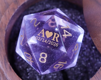 Personalised Wedding Dice, Engagement Gift, Personalised Dnd Gifts, Wedding Gift, Dungeons and Dragons, Custom D20