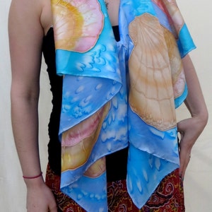 Seaside Collection Hand Painted Silk Crepe Poncho image 1