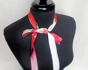 Hand Painted Silk Skinny Scarf - Ready to Ship