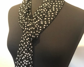 Parisian Style Red and White Polka Dot Skinny Scarf by Joyflower