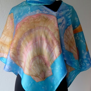 Seaside Collection Hand Painted Silk Crepe Poncho image 3