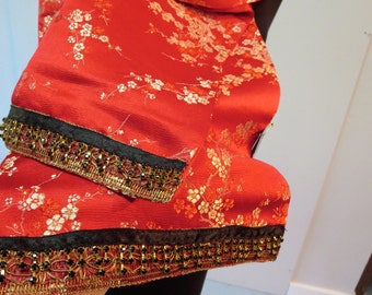 Luxurious Silk Brocade Scarf  - Couture Style