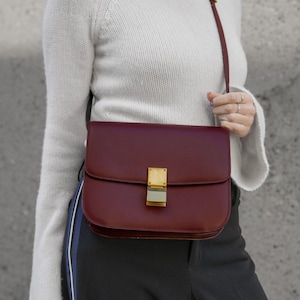 Celine Burgundy Bag Etsy