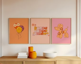 CUSTOM Sorority Merch Retro Print College Apartment Decor Dorm Decor For College Girls Wall Art Balloon Dog Greek Letters Big Sis Fraternity