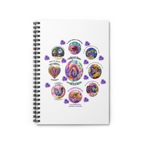 Spiral Notebook - Ruled Line Butterfly Purple (butterfly-18)