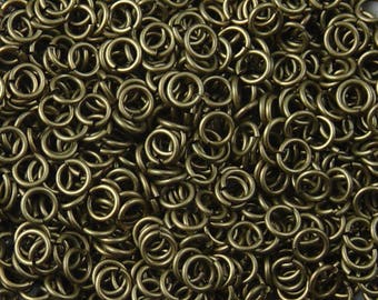 Brass Jump Rings 100 Antique Bronze Unsoldered Closed 6mm OD 18 gauge (1045jum06z1)