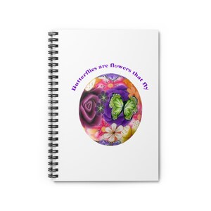 Spiral Notebook - Ruled Line Butterfly Purple (butterfly-6)