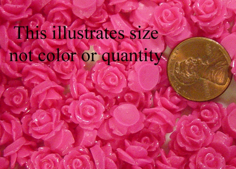 1017cab10m8-14 Cabochon Flower 20ct Resin Round Rose Dark Blue Flower Flatback 10mm