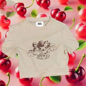 Angel Baby Tee - Y2K Baby Tee, Sorority Baby Tee, 90s Baby Tee, Angel Core, Baby Tee Y2K, Cute Baby Tee, Graphic Summer Baby Tee,