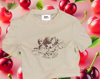 Ängelbabytröja - Y2K babytröja, Sorority babytröja, 90-talsbabytröja, Angel Core, Babytröja Y2K, Söt babytröja, Grafisk sommarbabytröja,
