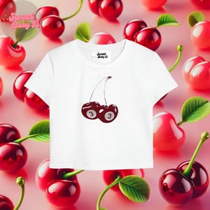 Cherry Dice Baby Tee, Cute Baby Tee, Cherry Tank Top, Sorority Aesthetic Baby Tee shirt , Cherry 90s Baby Tee,