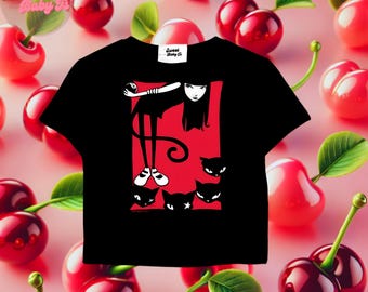 Emily The Strange Baby Tee - Grungekläder, Vintage 90-tals-T-shirt, 2000-talsestetik, T-shirt, Babydoll-T-shirt, Y2K-baby-T-shirt. Grunge-T-shirt