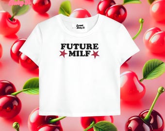 T-shirt bébé future milf - t-shirts vintage, t-shirt groupe, chemise des années 80 et 90, t-shirt bébé de l'an 2000, t-shirt bébé des années 90, t-shirt haut court de l'an 2000, t-shirt sororité, récolte drôle