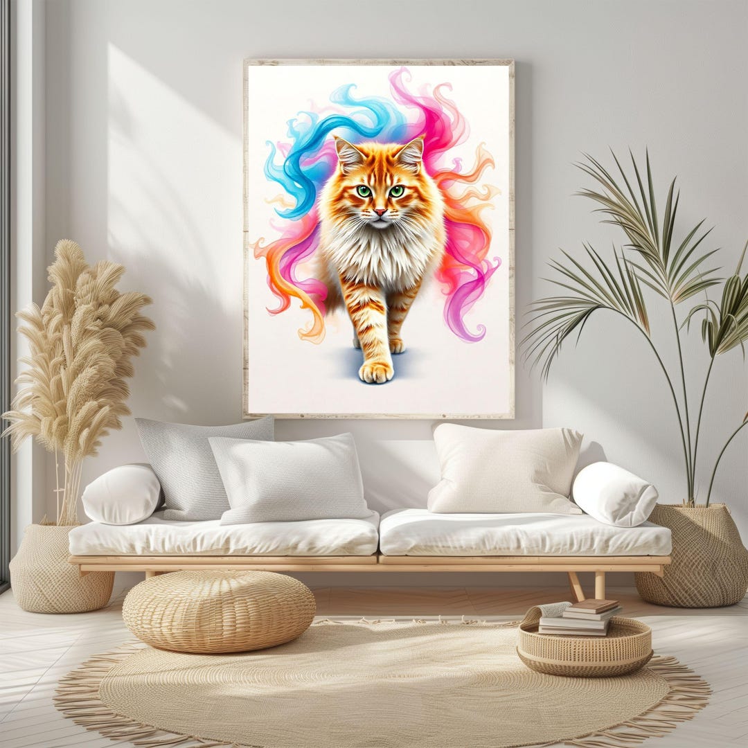 Misty Meow Animal Cat Digital Art Print Wall Art AI Generated AI Art ...