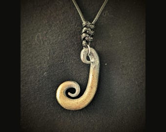 Unique Forged Steel Blacksmith&#39;s Curl Pendant Necklace