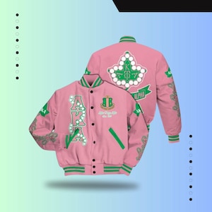 Alpha Kappa Alpha Varsity Jacket, Alpha Kappa Alpha Ivy Leaf 1908 Sorority Varsity Jacket, Founder Day Gift, Greek Life Apparel