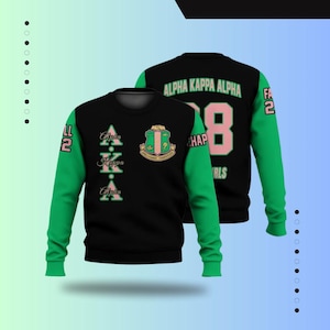 Alpha Kappa Alpha Custom Chapter Shirt, Personalized Black Mix Apple Green Shirt 1908 Sorority Sweatshirt, Alpha Kappa Alpha Apparel