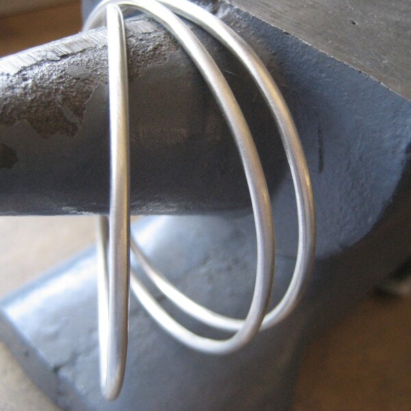 White Hot Silver Sterling Silver Bangle Bracelet