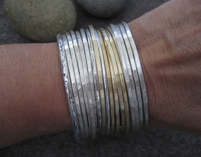 Essential Silver Bangle........Hammered Sterling Silver Bracelet