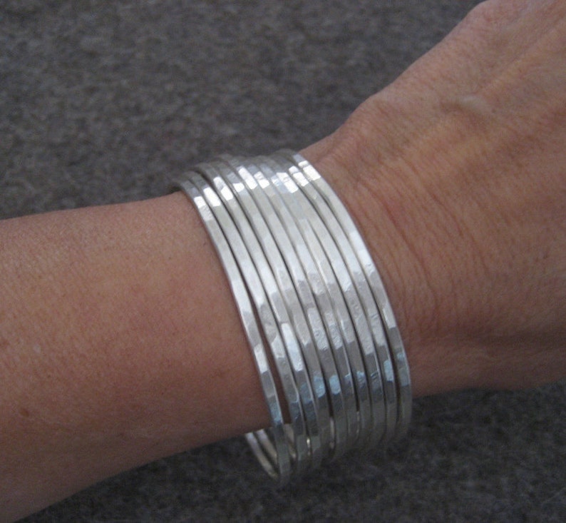 Essential Silver Bangle........Hammered Sterling Silver Bracelet