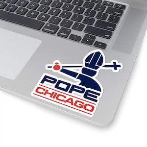 Adesivi Papa Chicago Kiss-Cut - Decorazione murale unica, adesivi per laptop, Papa Robert Prevost, adesivo religioso, bianco, Sox