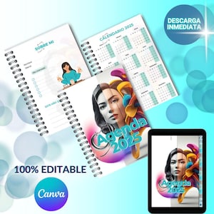 Agenda 2025/Digital and Printable Agenda/Templates/Planner 2025/template + PDF/Hyperlink/Agenda/Planner/Editable/Canva