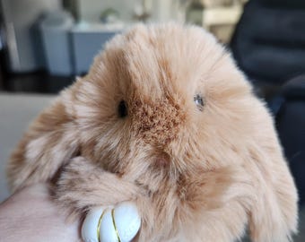 Bunny Keychain, Furry Bunny Key chain, Backpack Clip, Purse Clip, Keychain, Accessory, Gift