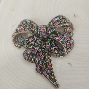Bow Brooch, Bow Lapel Pin, Rhinestone Bow Brooch, Bow, Lapel Pins, Brooch, Gift bild 5