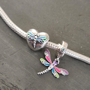 Dragonfly Charm, Dragonflies, Dragonfly, Spring, S925, Gift