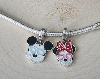 Minnie/Mickey Mouse Charm, Bracelet Charm, Disney Mouse, Gift, S925