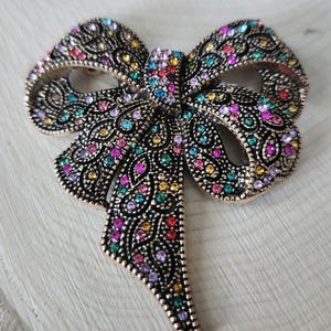Bow Brooch, Bow Lapel Pin, Rhinestone Bow Brooch, Bow, Lapel Pins, Brooch, Gift bild 8