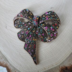 Bow Brooch, Bow Lapel Pin, Rhinestone Bow Brooch, Bow, Lapel Pins, Brooch, Gift bild 7