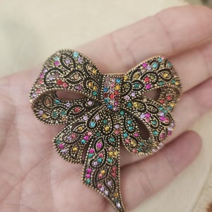 Bow Brooch, Bow Lapel Pin, Rhinestone Bow Brooch, Bow, Lapel Pins, Brooch, Gift bild 3
