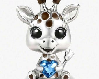 Giraffe Charm, Giraffe Bracelet Charm, Giraffe, Zoo, Gift, S925