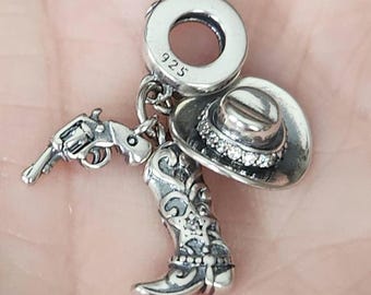 Western Charm, Country Western Charm, Cowboy/Cowgirl, Western Themed Charm, S925, Gift