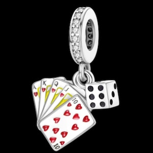 Casino Charm, Casino Games Charm, Bracelet Charm, Pandora Style Charm, Gift, S925
