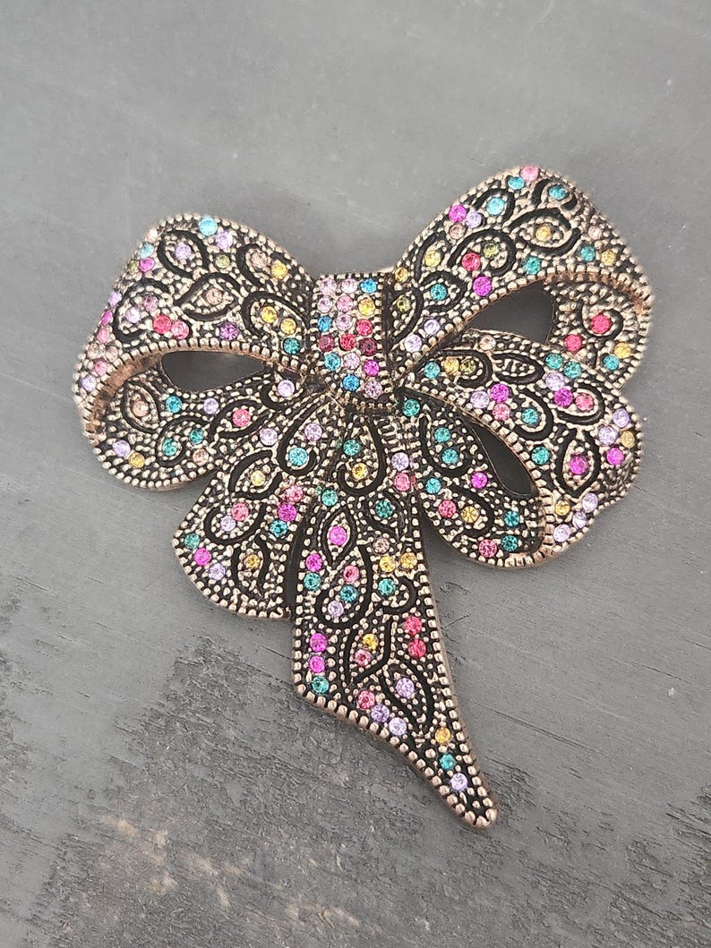 Bow Brooch, Bow Lapel Pin, Rhinestone Bow Brooch, Bow, Lapel Pins, Brooch, Gift bild 2