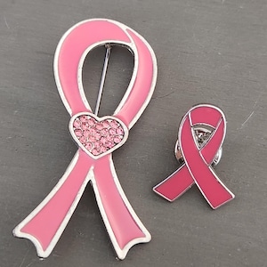 Breast Cancer Awareness Brooch, Pink Ribbon, Fight Against Cancer, Brooch, Lapel Pin, Gift