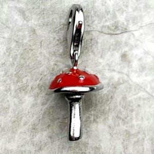 Toadstool Charm, Lobster Claw Toadstool Charm, Toadstool, Lobster Claw, Charm, Gift, S925