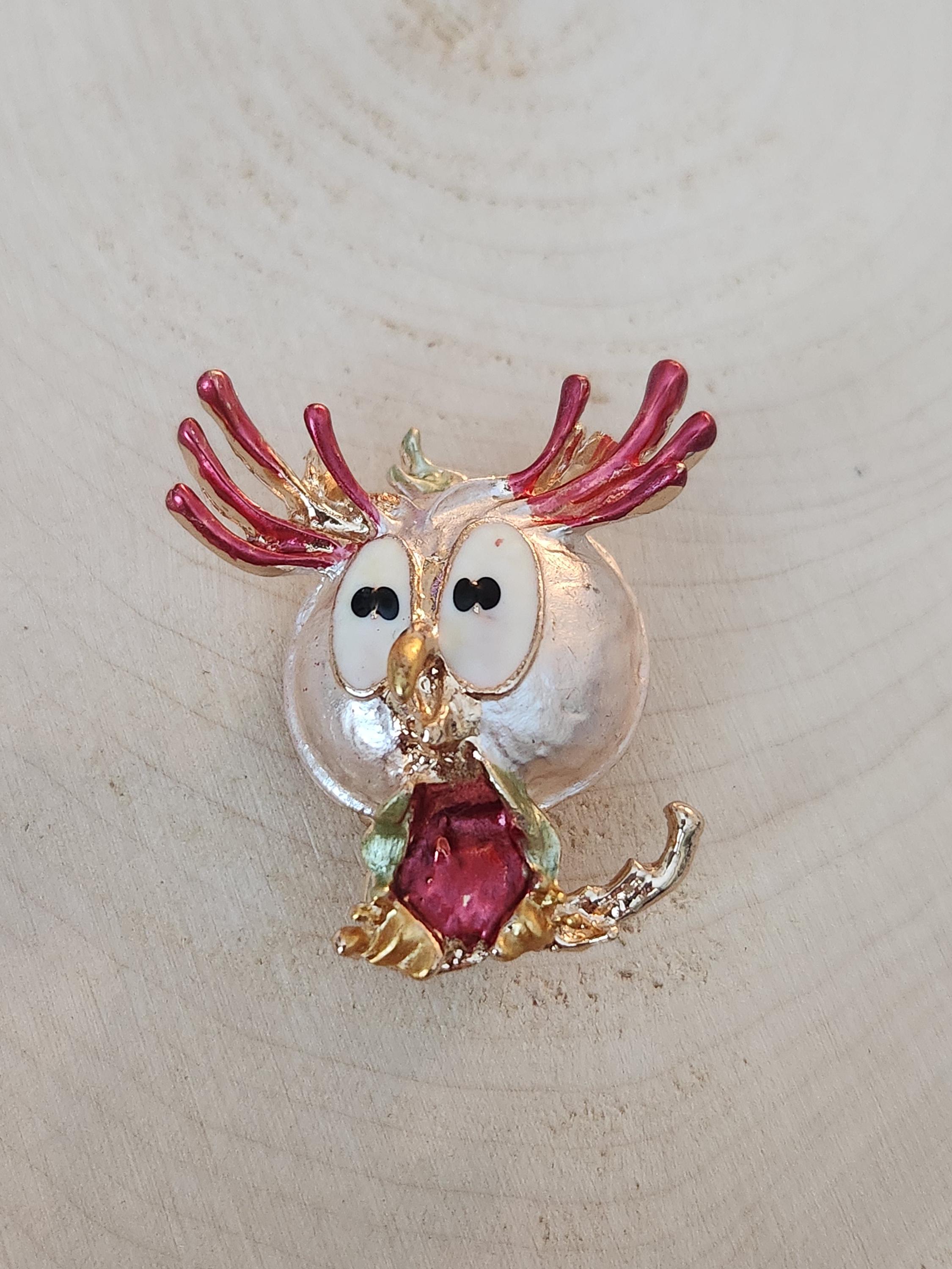 Owl Brooch, Owl Lapel Pin, Enamel Owl Brooch, Owl, Gift