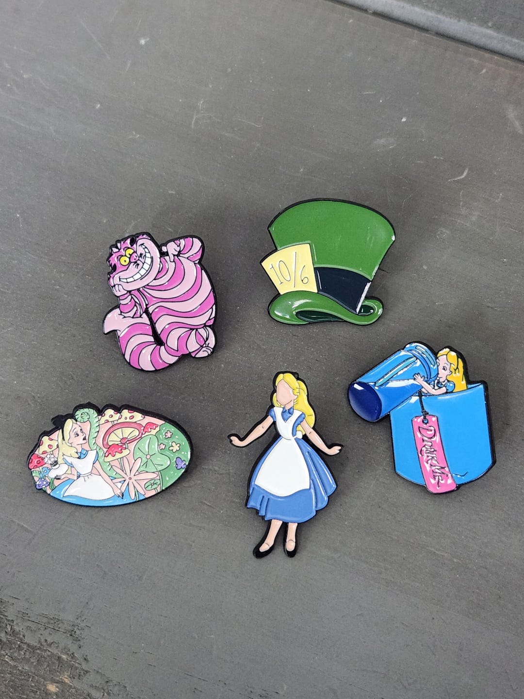 Alice in Wonderland Pins, Alice Pin, Mad Hatter Pin, Cheshire Cat Pin ...