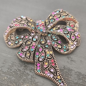 Bow Brooch, Bow Lapel Pin, Rhinestone Bow Brooch, Bow, Lapel Pins, Brooch, Gift bild 1