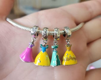 Princess Charm, Princess Gown Charms, Princess, Bracelet Charm, Gift, S925