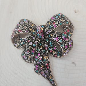 Bow Brooch, Bow Lapel Pin, Rhinestone Bow Brooch, Bow, Lapel Pins, Brooch, Gift bild 6