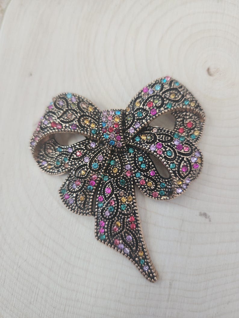 Bow Brooch, Bow Lapel Pin, Rhinestone Bow Brooch, Bow, Lapel Pins, Brooch, Gift bild 6
