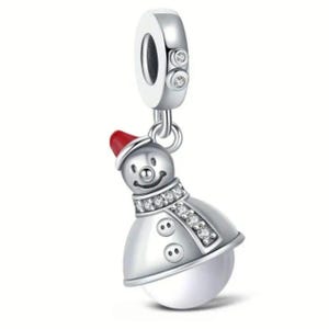 Christmas Snowman Charm, Sterling Silver Christmas Charm, Christmas Bracelet Charm, Snowman, Christmas, Charm, Gift, S925